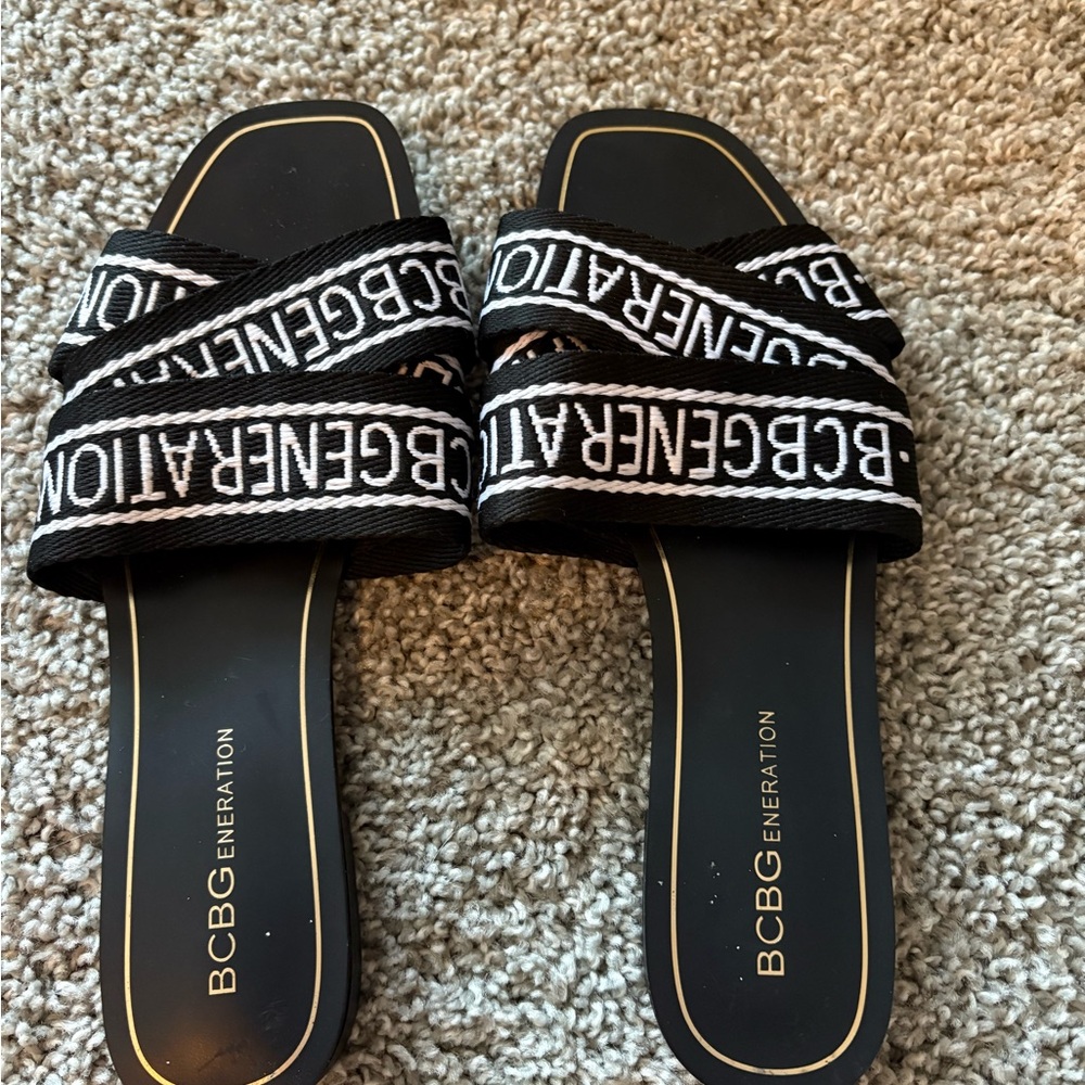 BCBGeneration Logo Black Sandals